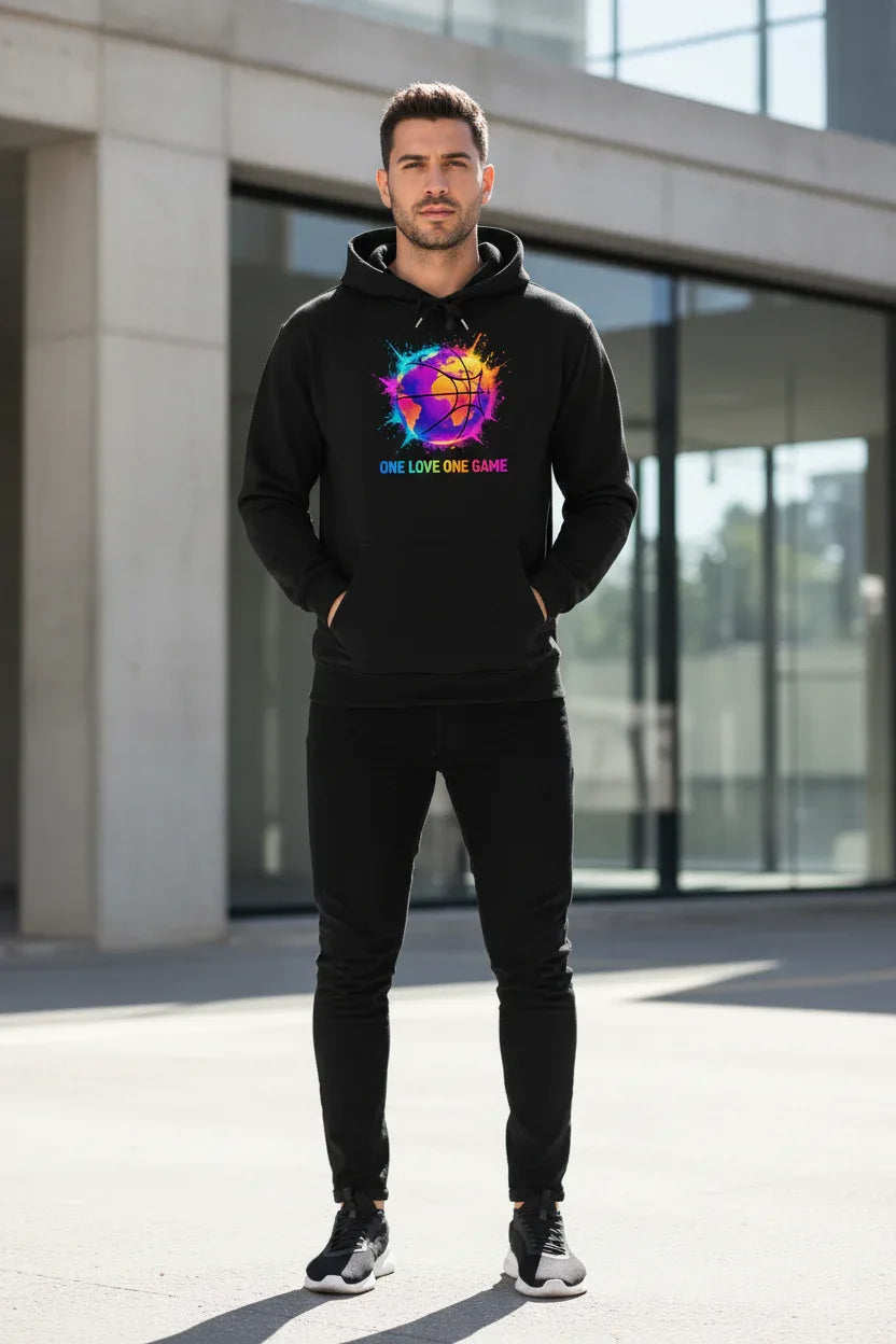 One Love One Game Black Hoodie Mockup