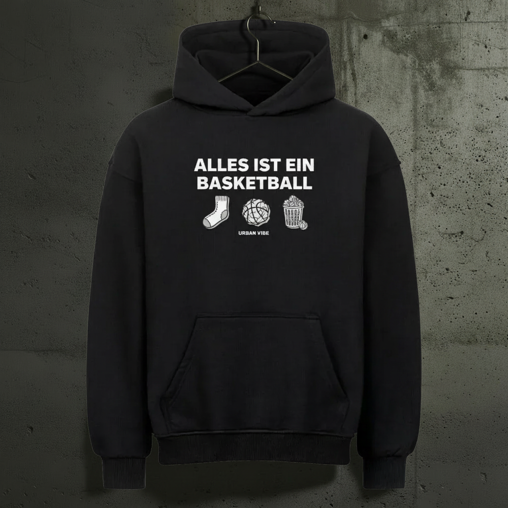 Urban Vibe "ALLES IST EIN BASKETBALL" VACANCY Oversized Hoodie