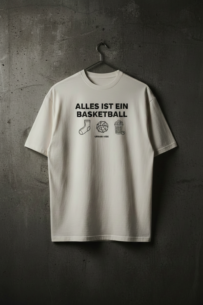 Urban Vibe "ALLES IST EIN BASKETBALL" VACANCY Oversized Shirt