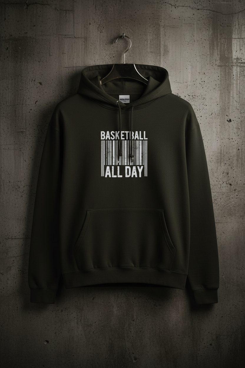 Urban Vibe "BASKETBALL ALL DAY" Classic Hoodie