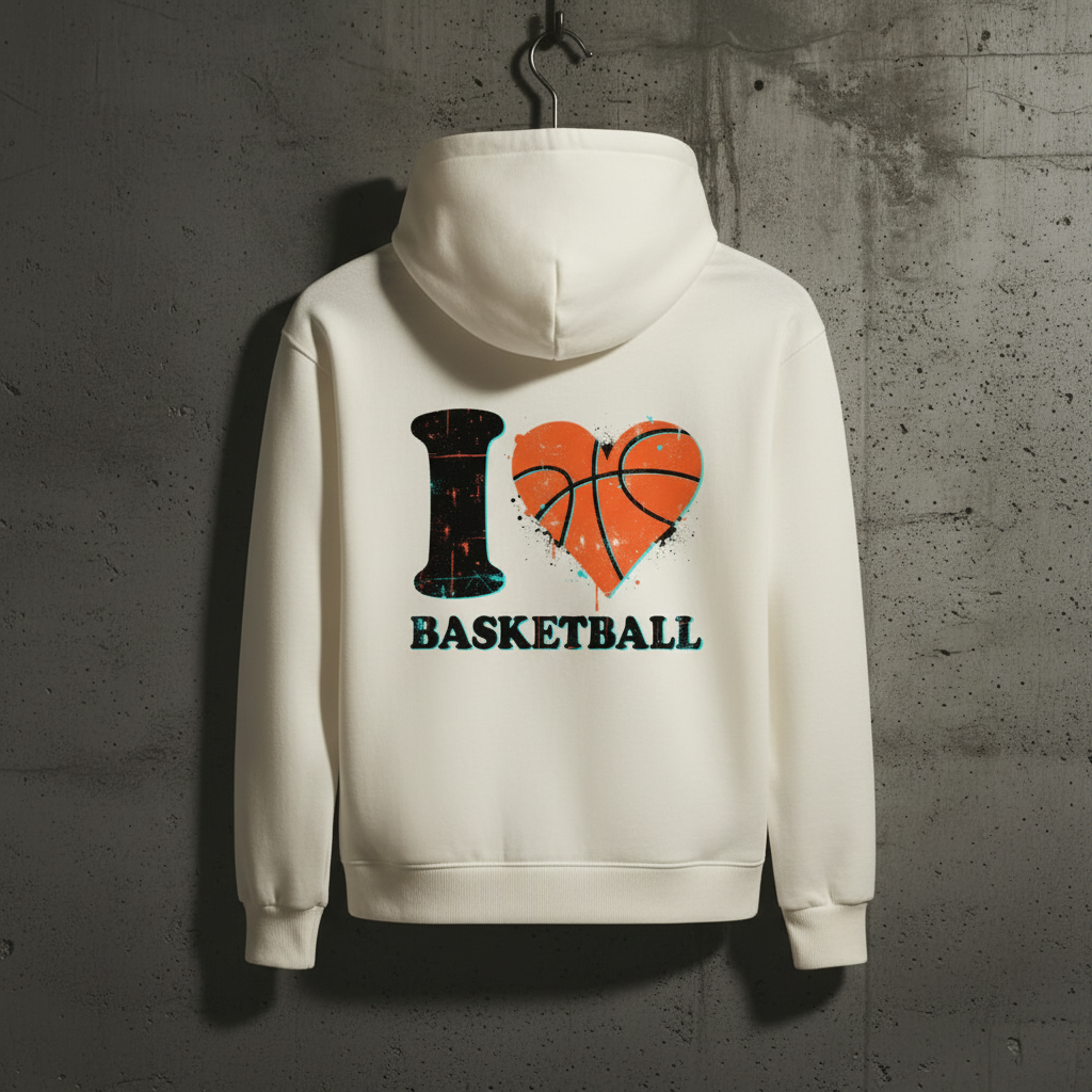Urban Vibe "I LOVE BASKETBALL" HigherBlanks Premium Hoodie