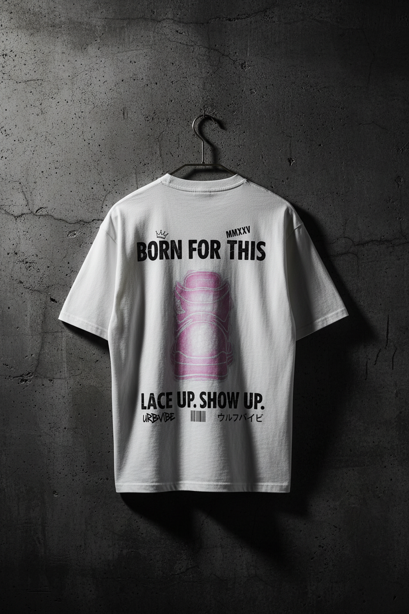 LACE UP. SHOW UP. – Weiß Mockup