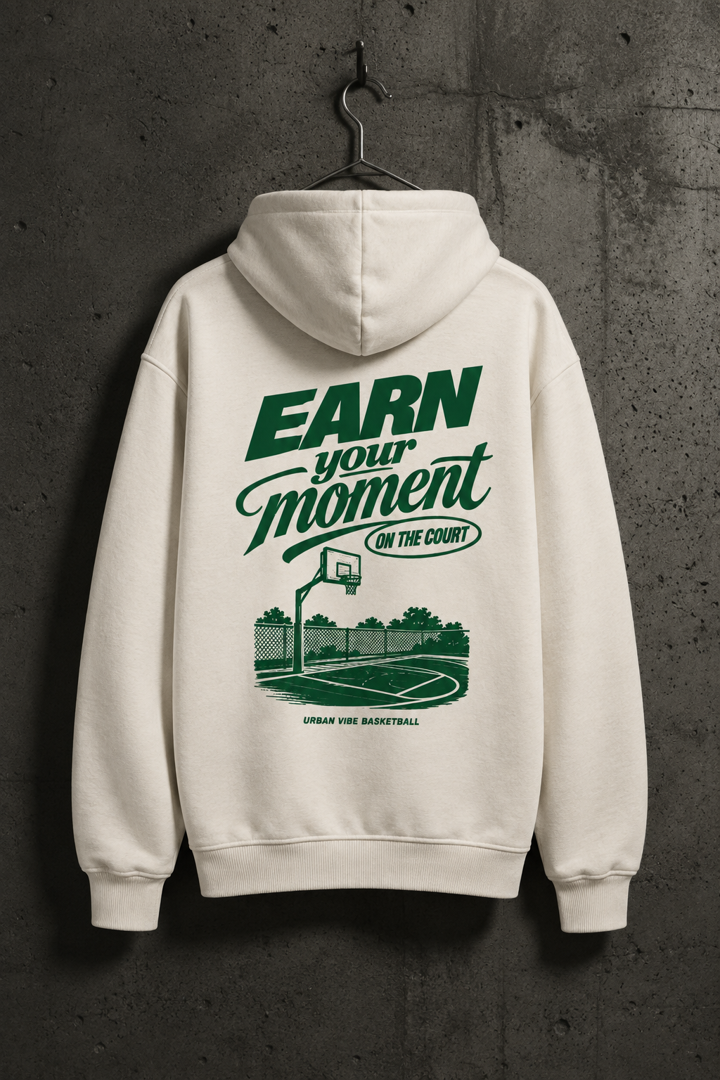 Mockup des EARN YOUR MOMENT Oversized Hoodies