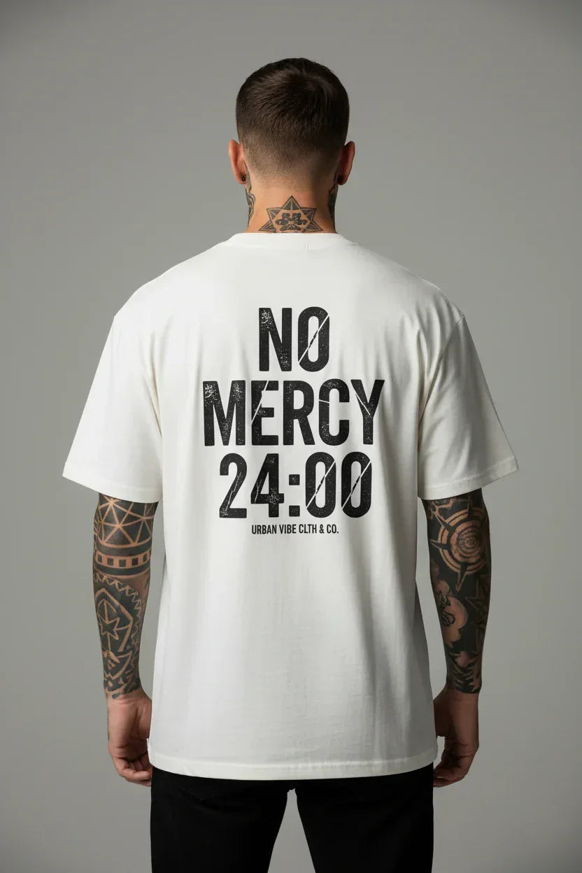 Urban Vibe "NO MERCY ON CONCRETE" VACANCY Oversized Shirt - Urban Vibe Cloth & Co.