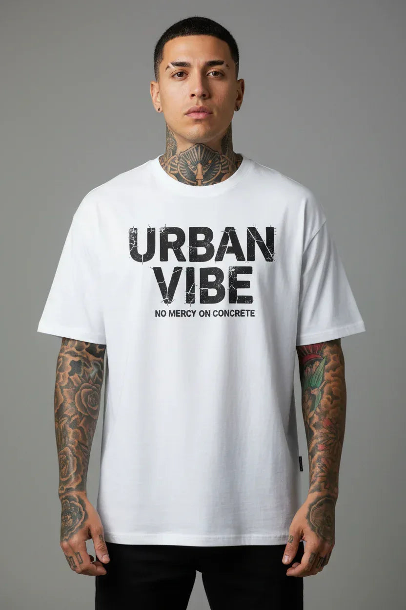 Urban Vibe "NO MERCY ON CONCRETE" VACANCY Oversized Shirt - Urban Vibe Cloth & Co.