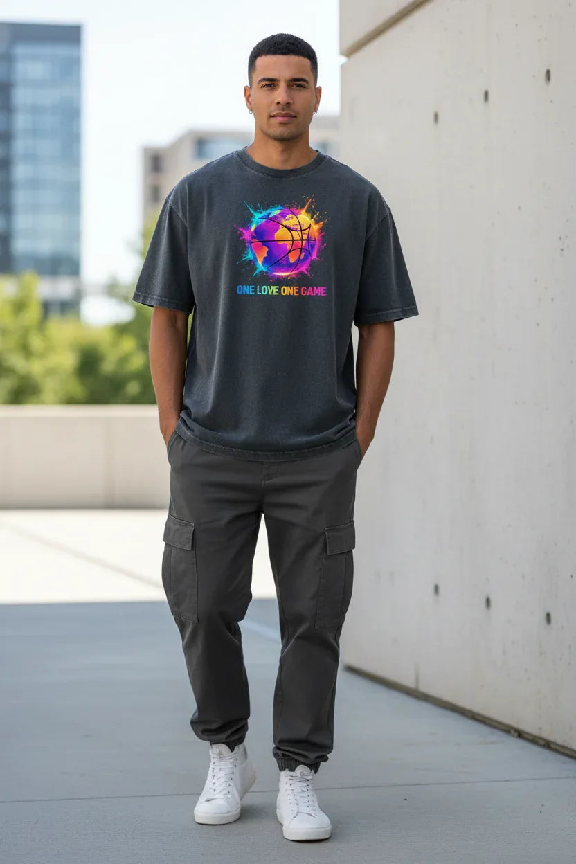 One Love One Game Grey T-Shirt Mockup