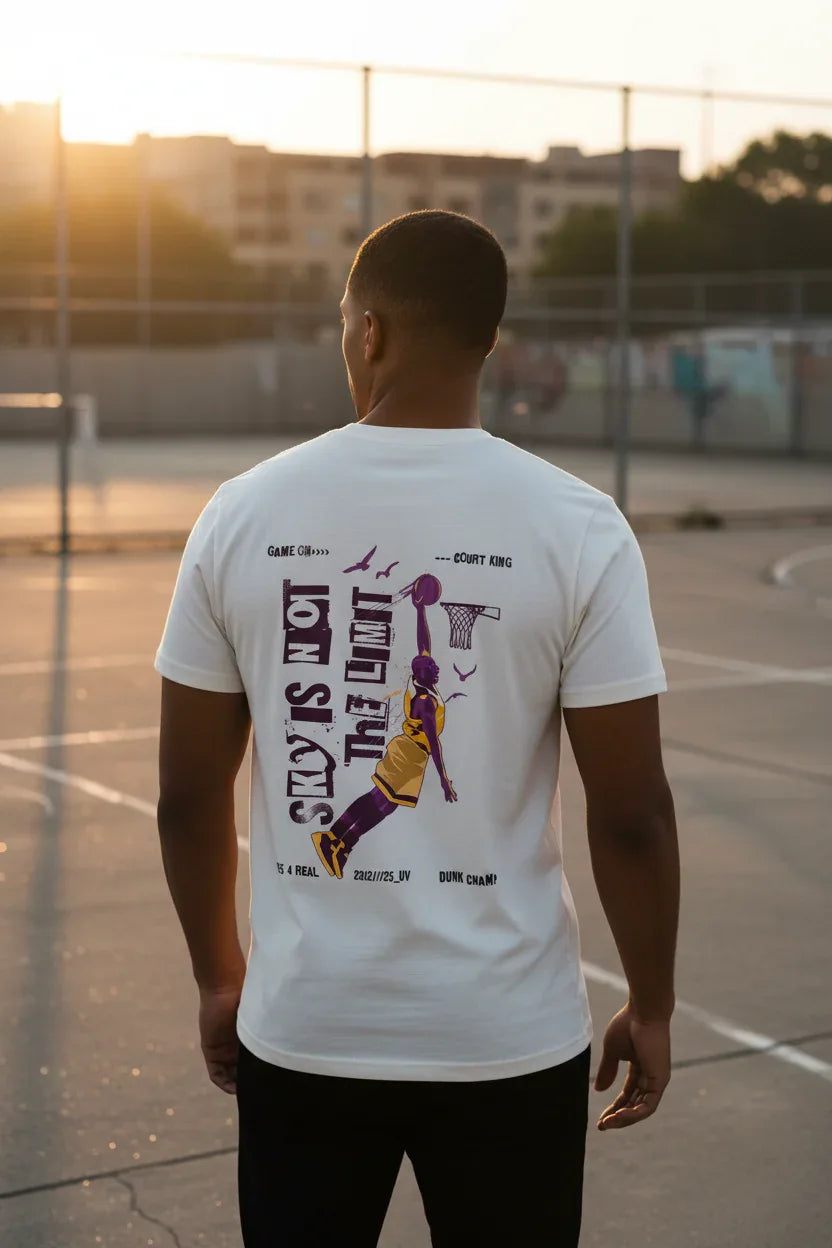 Sky's Not The Limit White T-Shirt Mockup