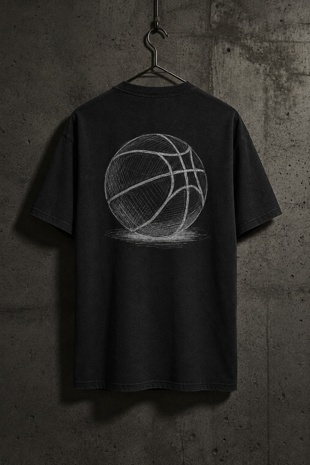 STENCIL Oversized Shirt im Betonwand-Mockup