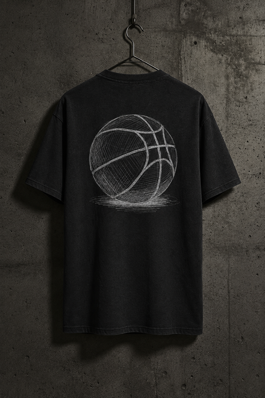 STENCIL Oversized Shirt im Betonwand-Mockup