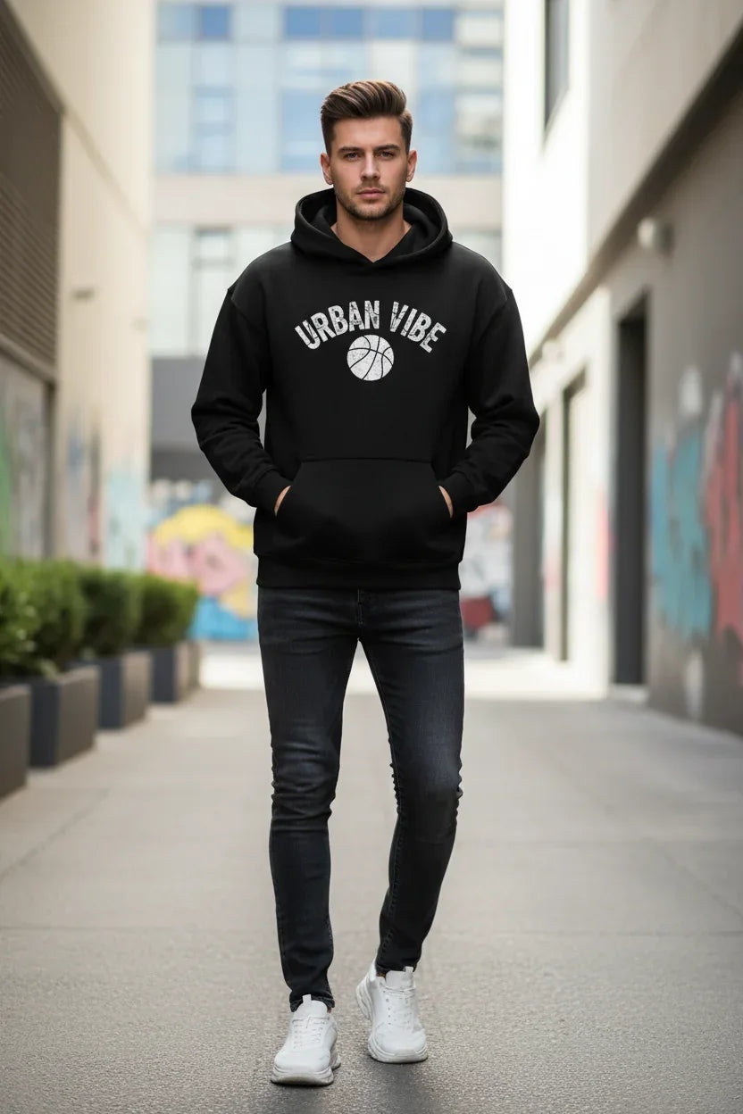 Urban Vibe Black Hoodie Mockup
