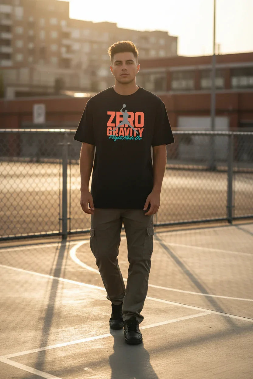 Zero Gravity Black T-Shirt Mockup